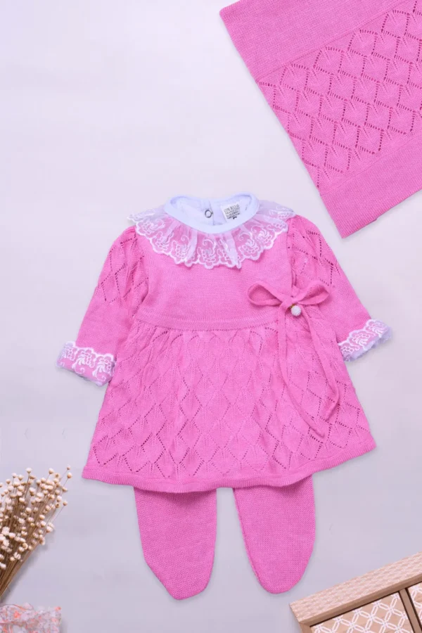 Saída de Maternidade Tricô Renda